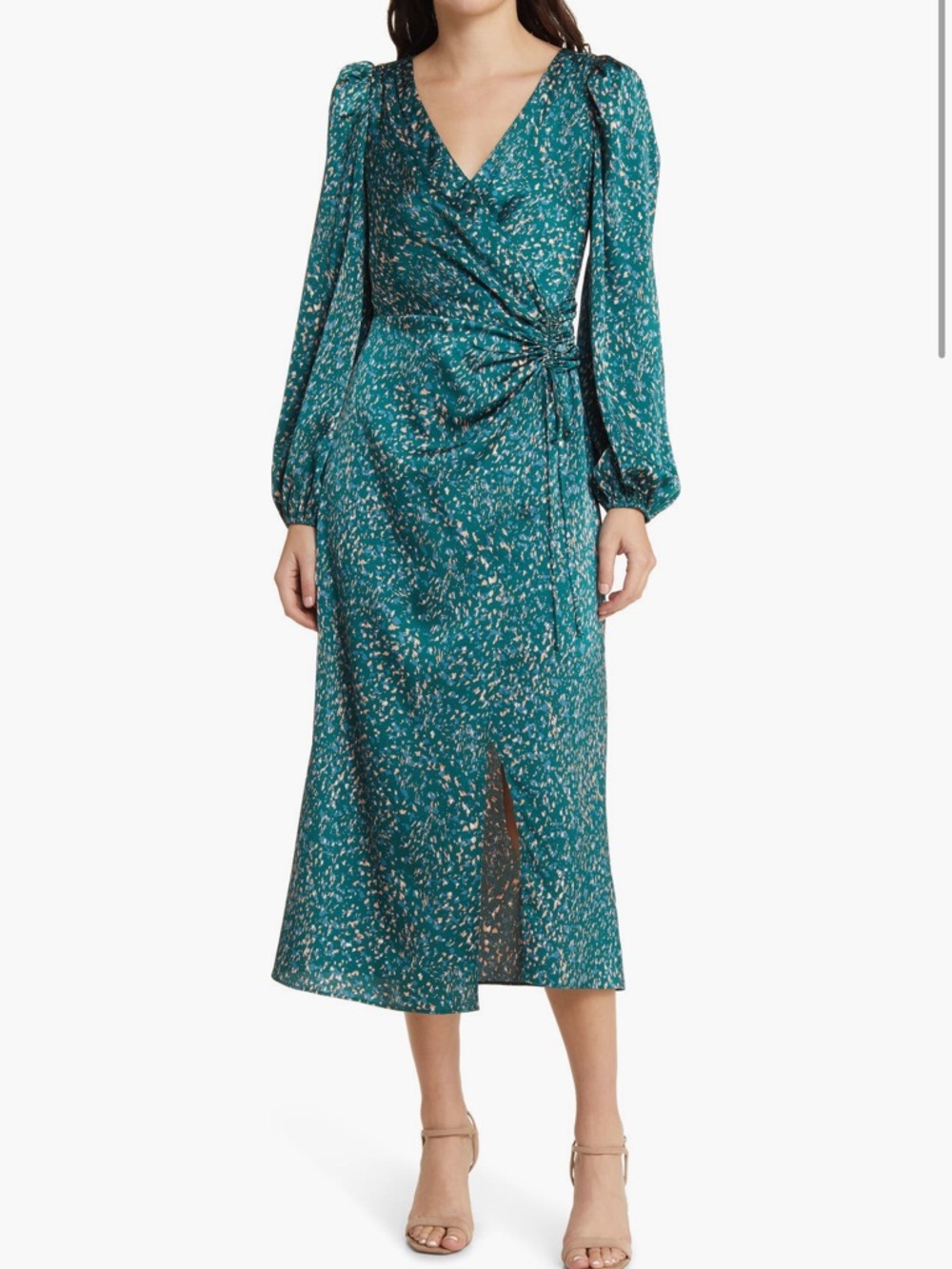 Teal Printed Midi Skirt - Women